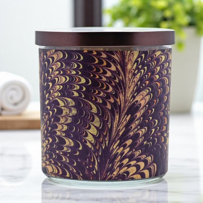 Crimson Plumes - 1700's 1800's Artwork Retro Design Scented Candle Coconut Apricot Wax Eco-Luxe