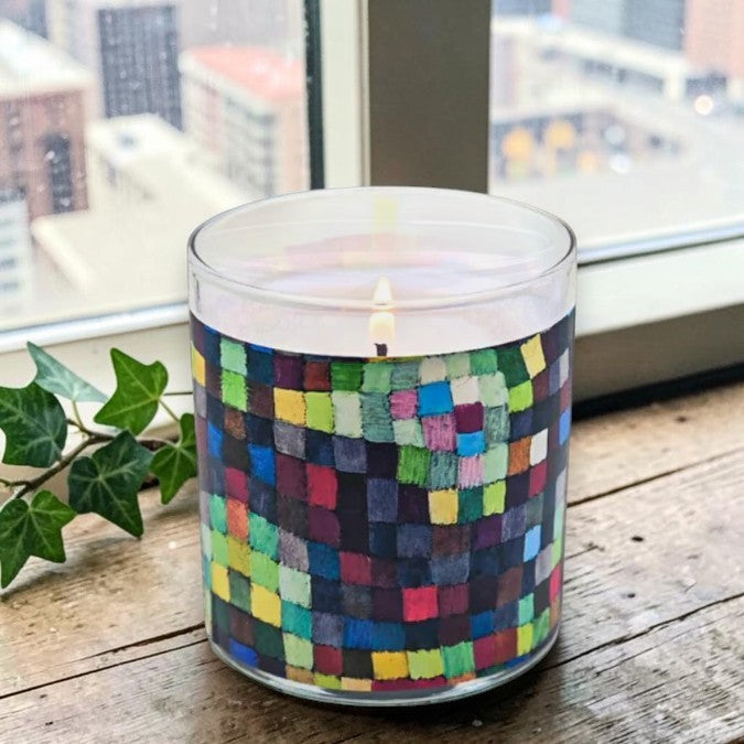 May Abstract | Paul Klee Modernist Inspired Candle