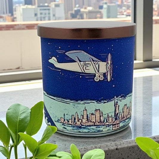 Take Flight - 1900's Advertising Artwork Retro Design Scented Candle Coconut Apricot Wax Eco-Luxe