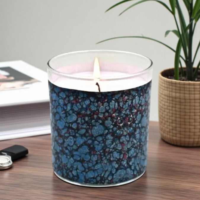 Sapphire Stones – Eco-Luxe Scented Candle | Coconut Apricot Wax | Vintage Artwork Retro Design