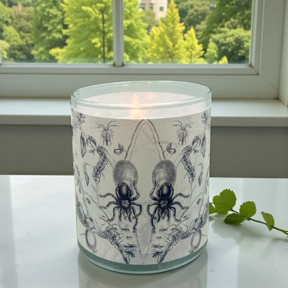 Creepy Crawlies – Eco-Luxe Scented Candle | Coconut Apricot Wax | Vintage Halloween Artwork Retro Design