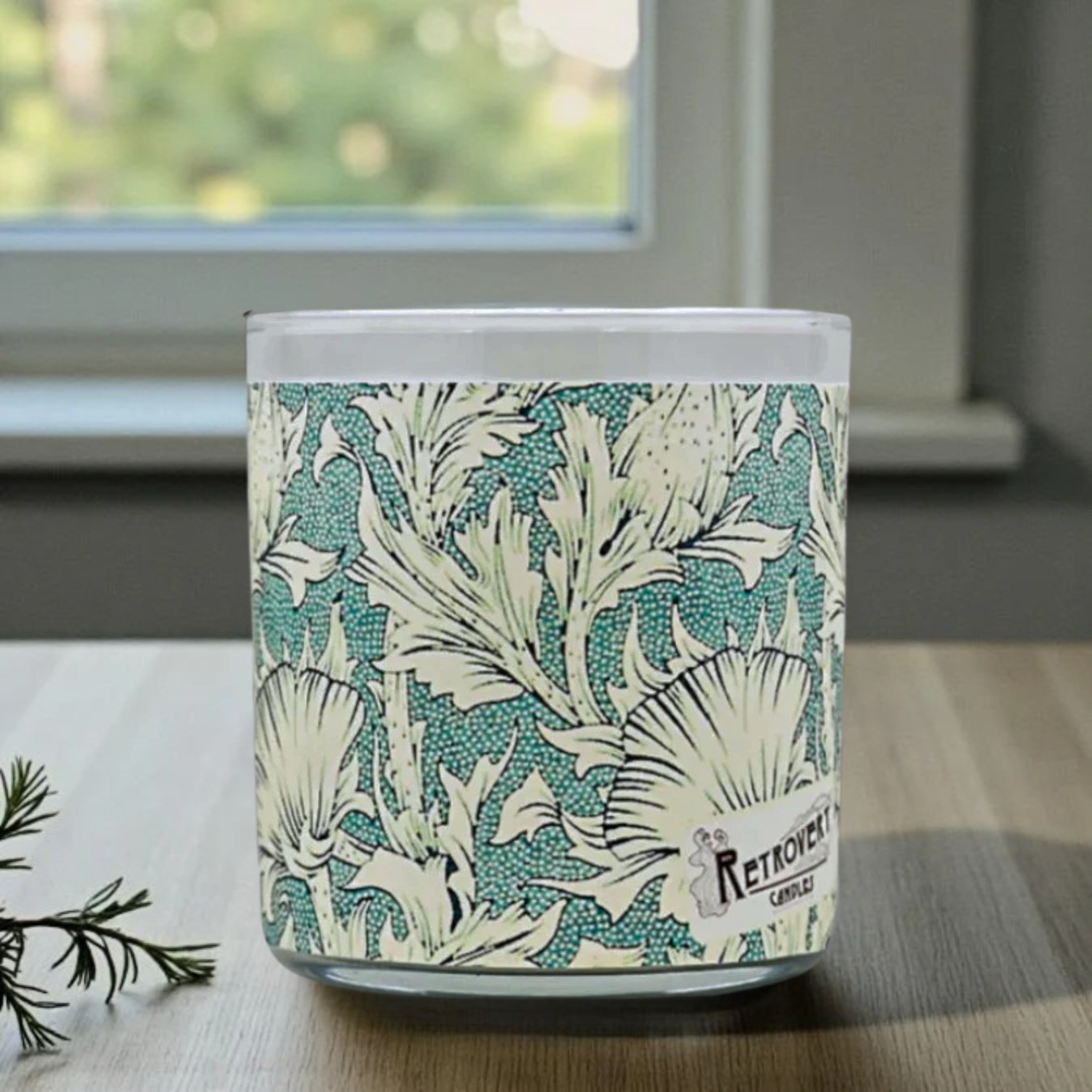 Verdant – Eco-Luxe Scented Candle | Coconut Apricot Wax | Vintage Arts & Crafts Artwork Retro Design
