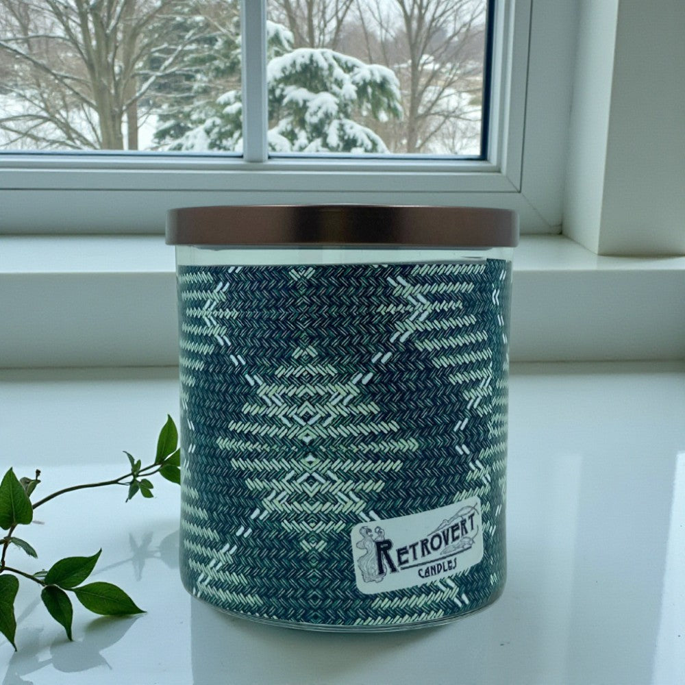 Woolen Winter - Eco-Luxe Scented Candle | Coconut Apricot Wax | Vintage Japanese Textile Artwork Retro Design