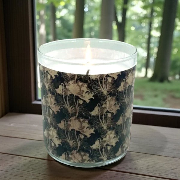 Golden Grove – Eco-Luxe Scented Candle | Coconut Apricot Wax | Vintage Arts & Crafts Artwork Retro Design