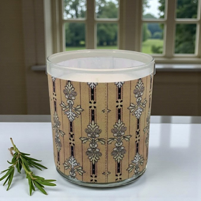 Heritage Pinstripe – Eco-Luxe Scented Candle | Coconut Apricot Wax | Vintage Artwork Retro Design