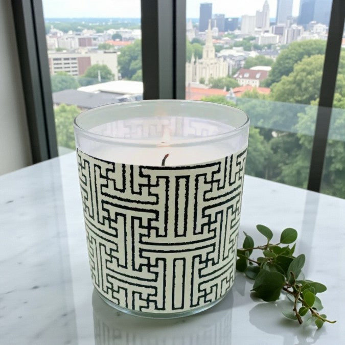 Labrinyth – Eco-Luxe Scented Candle | Coconut Apricot Wax | Vintage Artwork Retro Design