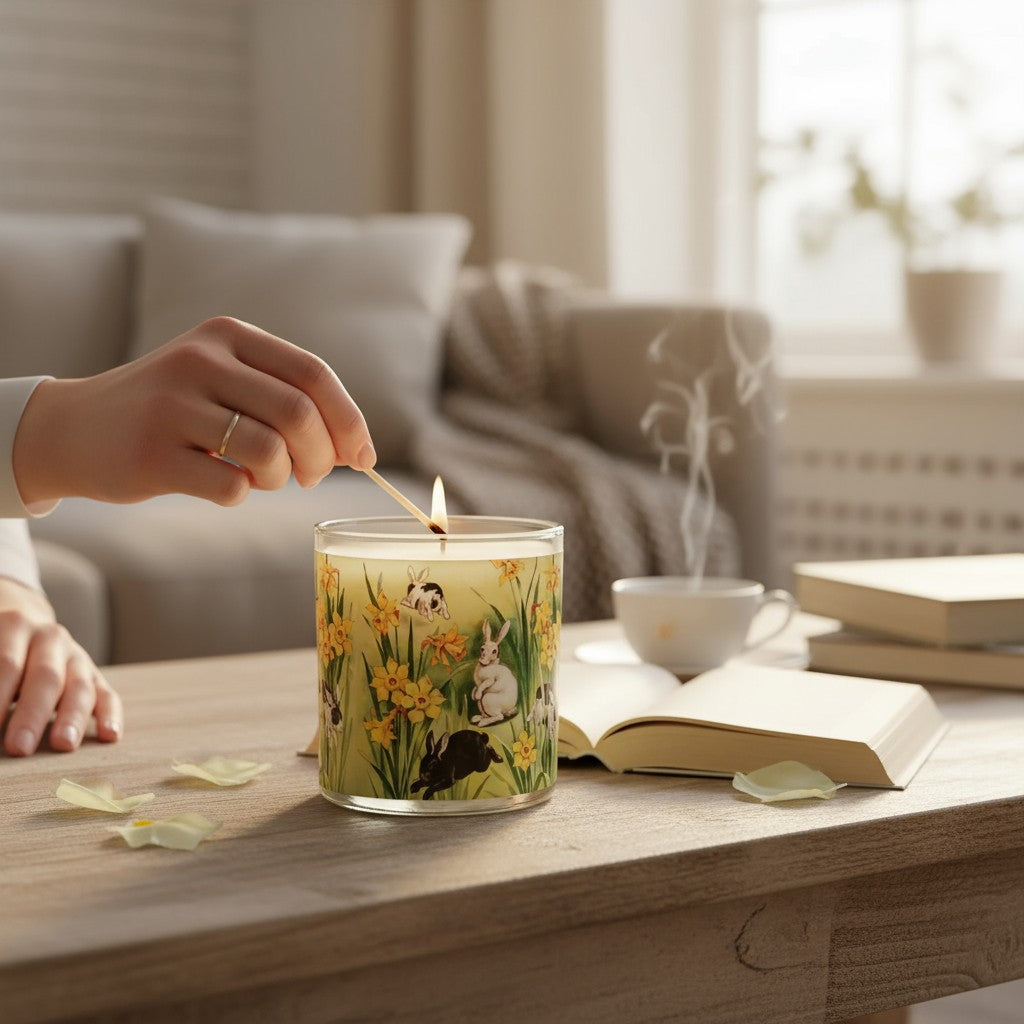 Cottontail Classic – Eco-Luxe Scented Candle | Coconut Apricot Wax | Vintage Easter Artwork Retro Design