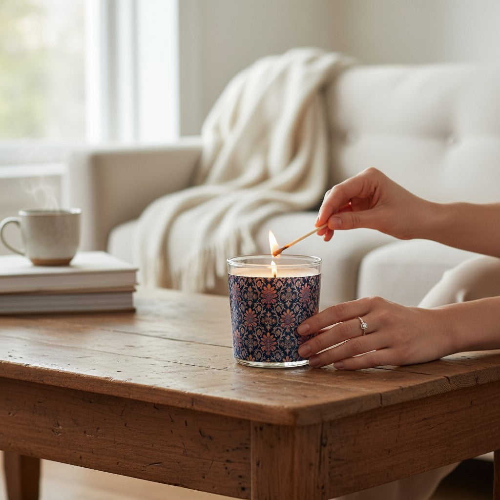 Brocade – Eco-Luxe Scented Candle | Coconut Apricot Wax | Vintage Artwork Retro Design