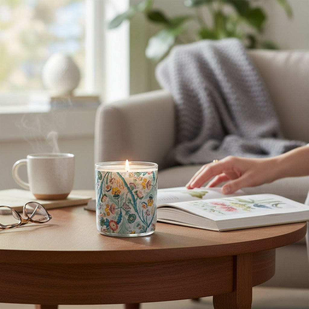 Blooming Meadow – Eco-Luxe Scented Candle | Coconut Apricot Wax | Vintage Artwork Retro Design