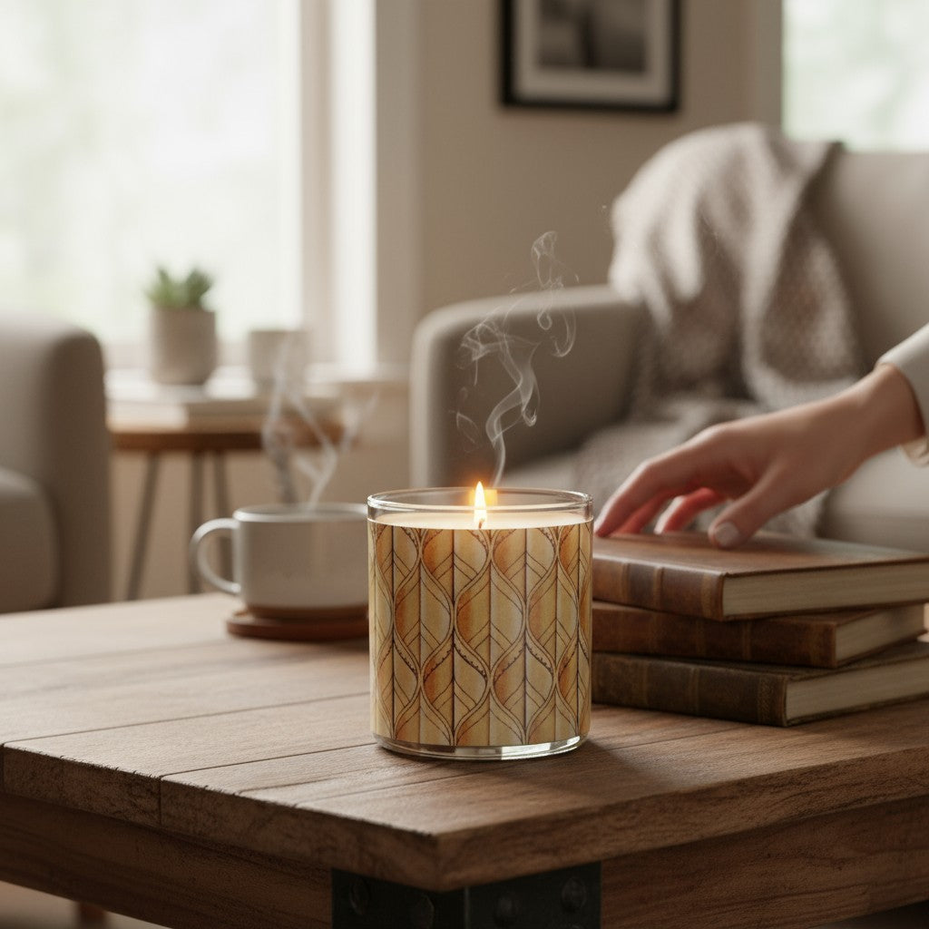 Caramel Twist – Eco-Luxe Scented Candle | Coconut Apricot Wax | Vintage Artwork Retro Design