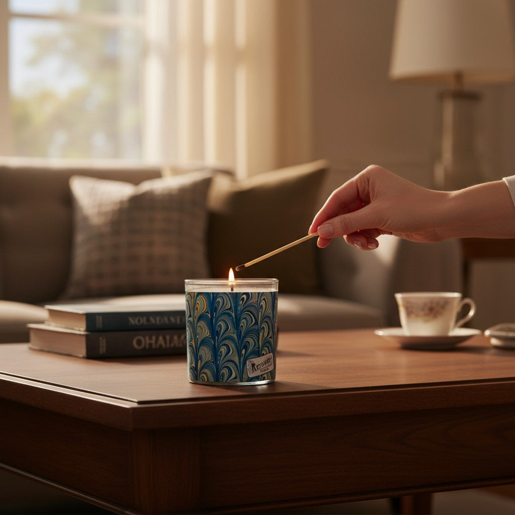 Pretty Plumage - Luxury Coconut Apricot Wax Candle – 8.5 oz