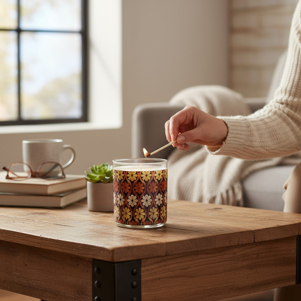 Baroque Blooms – Eco-Luxe Scented Candle | Coconut Apricot Wax | Vintage Artwork Retro Design