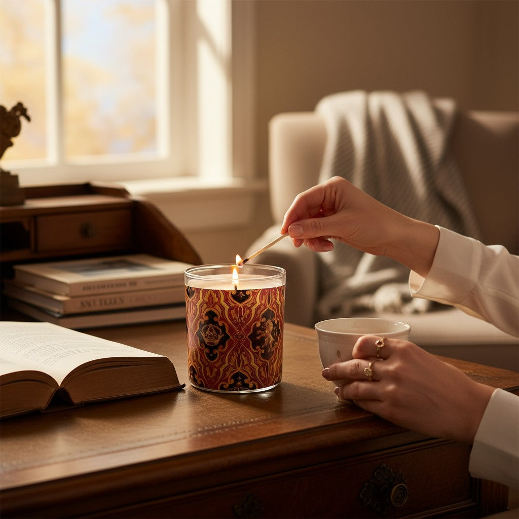 Lionheart – Eco-Luxe Scented Candle | Coconut Apricot Wax | Vintage Artwork Retro Design