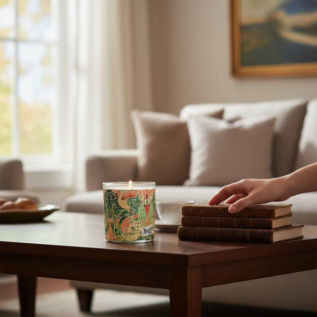 Proud Peacocks - Luxury Coconut Apricot Wax Candle – 8.5 oz