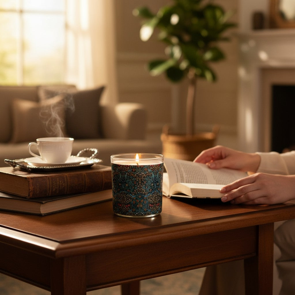 Cottage Garden – Eco-Luxe Scented Candle | Coconut Apricot Wax | Vintage Arts & Crafts Artwork Retro Design