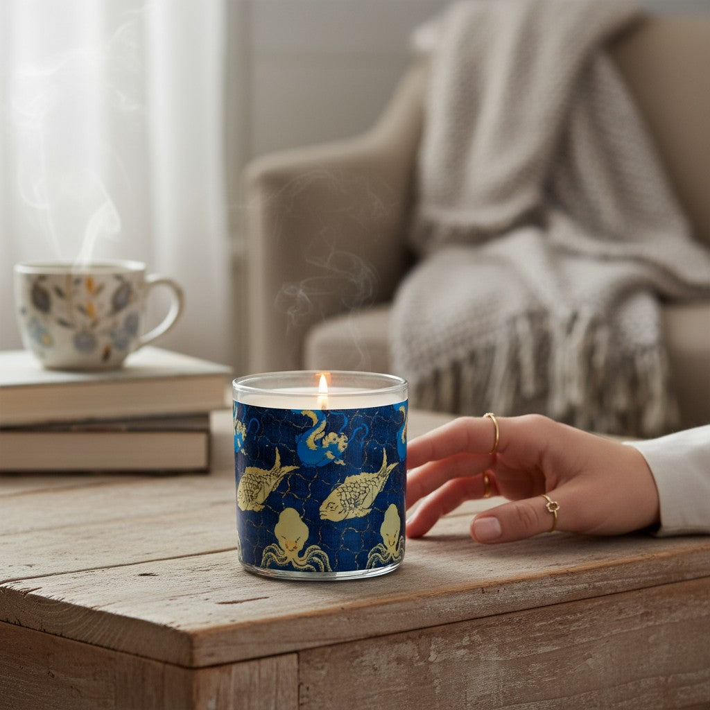 Seas the Day – Eco-Luxe Scented Candle | Coconut Apricot Wax | Vintage Artwork Retro Design