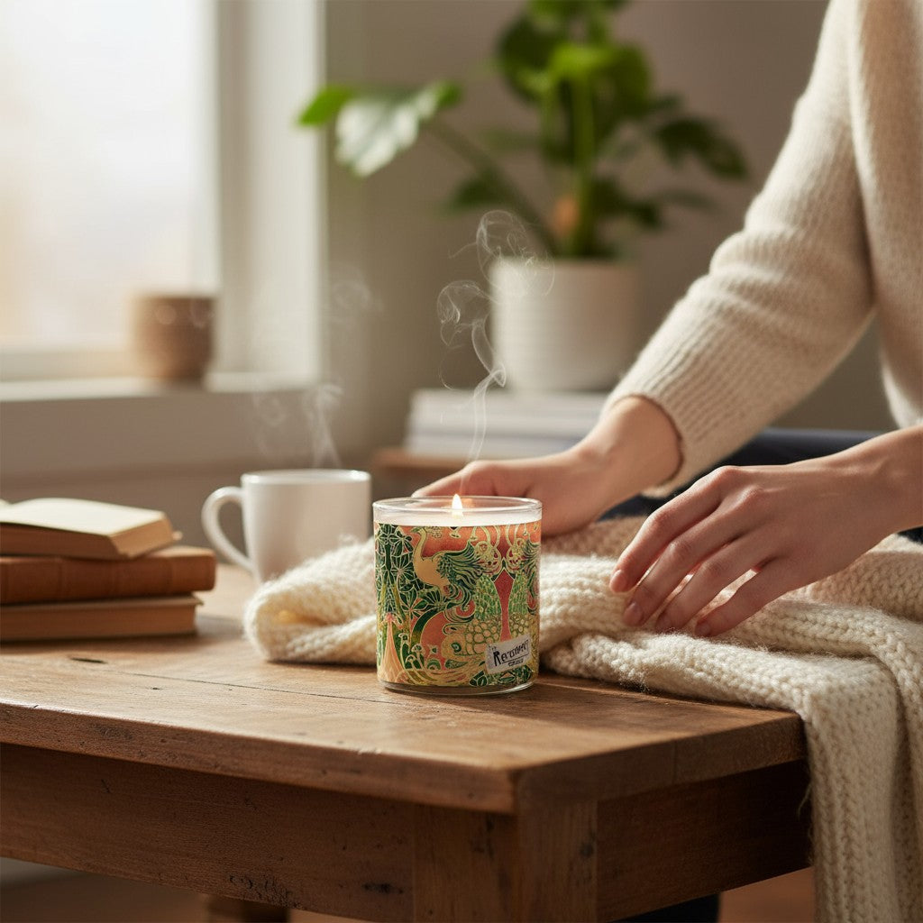 Proud Peacocks - Luxury Coconut Apricot Wax Candle – 8.5 oz