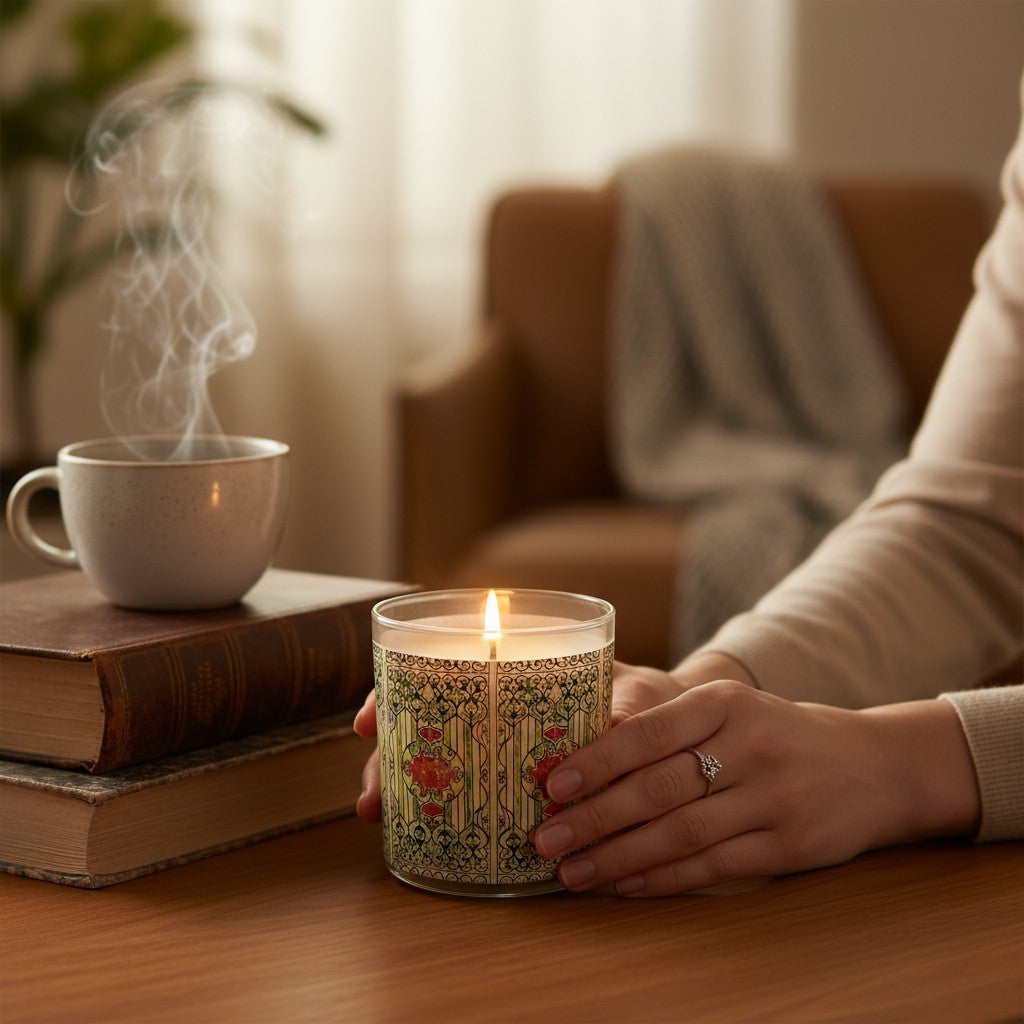 Garden Gate – Eco-Luxe Scented Candle | Coconut Apricot Wax | Vintage Arts & Crafts Artwork Retro Design