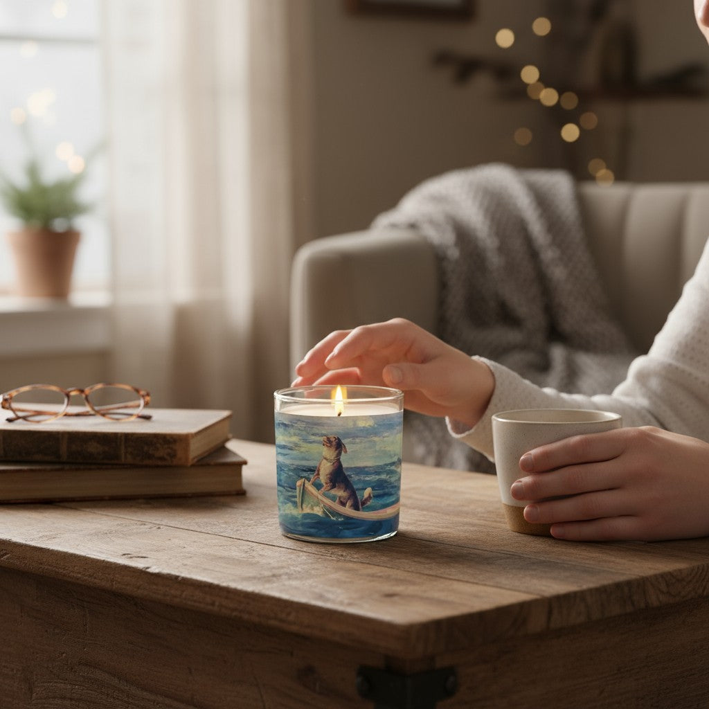 Doggy Paddle – Eco-Luxe Scented Candle | Coconut Apricot Wax | Vintage Artwork Retro Design