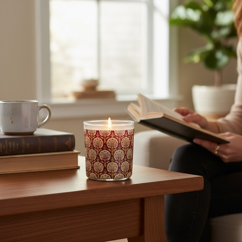 Dandy – Eco-Luxe Scented Candle | Coconut Apricot Wax | Vintage Arts & Crafts Artwork Retro Design