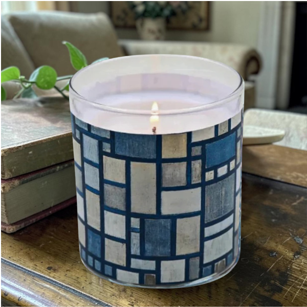 Composition | Piet Mondrian Modernist Art Inspired Candle