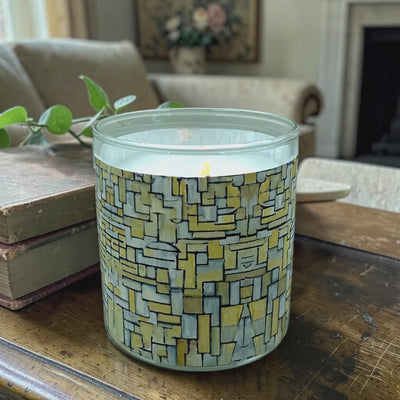 Mondrian abstract candle zoom in on image