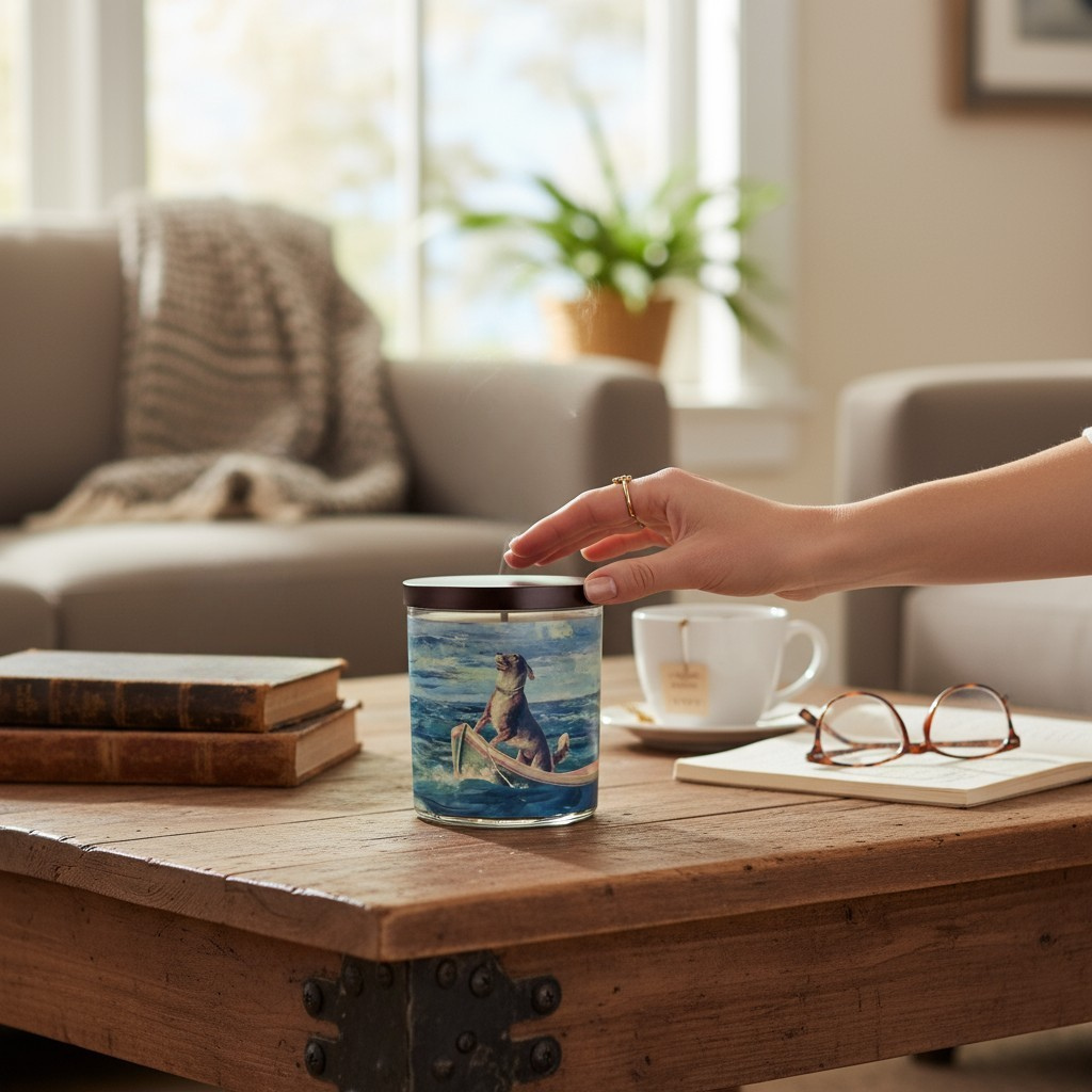 Doggy Paddle – Eco-Luxe Scented Candle | Coconut Apricot Wax | Vintage Artwork Retro Design