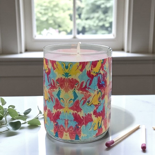 Sunlit Swirl – Eco-Luxe Scented Candle | Coconut Apricot Wax | Vintage Artwork Retro Design